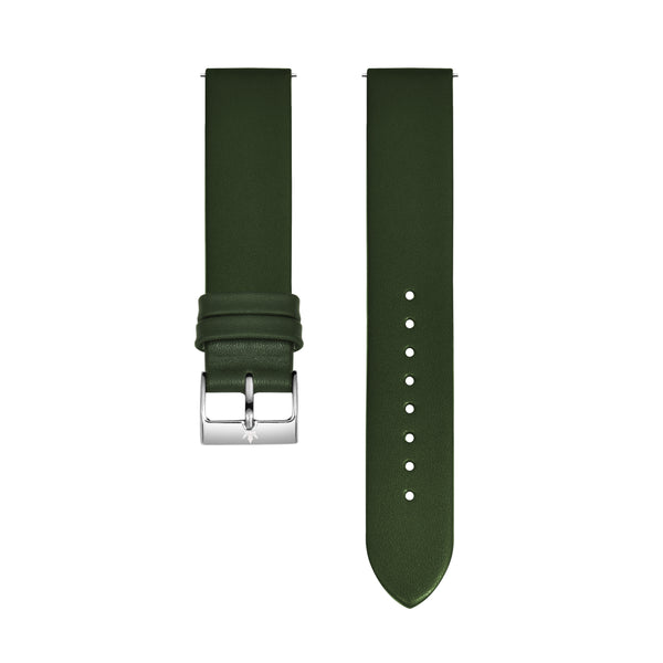 Franklord Olive Green 20mm Genuine Leather Watch Strap – Minimalist Quick Release Band