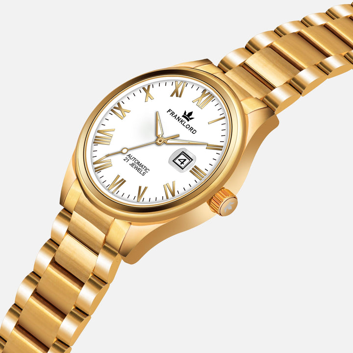 Franklord Regal Sapphire Roman - Imperial Gold | Luxury Automatic Watch - Franklord Watches
