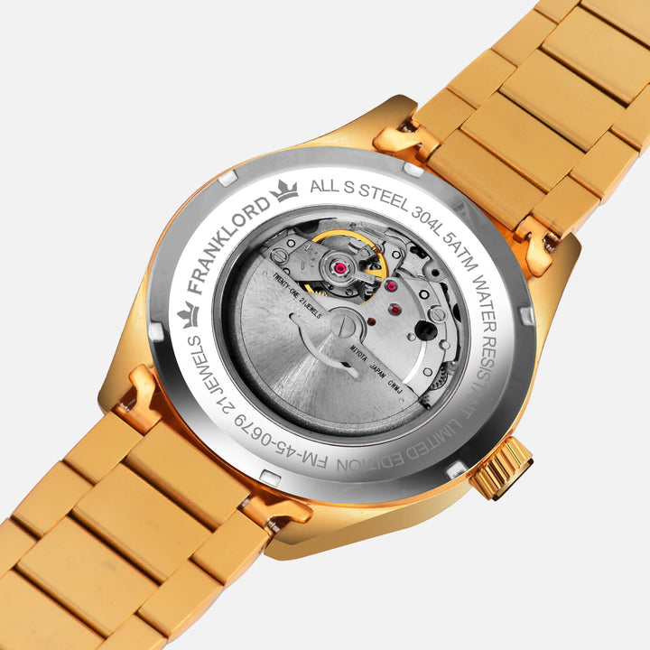 Franklord Regal Sapphire Roman - Imperial Gold | Luxury Automatic Watch - Franklord Watches