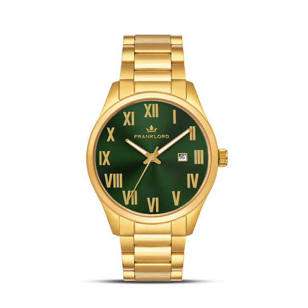 Franklord Regal Sapphire Roman Gold Automatic Watch – Imperial Emerald