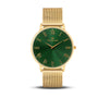 Franklord Classique Emerald - Milanese Bracelet | Slim Green Dial Gold Watch for Men