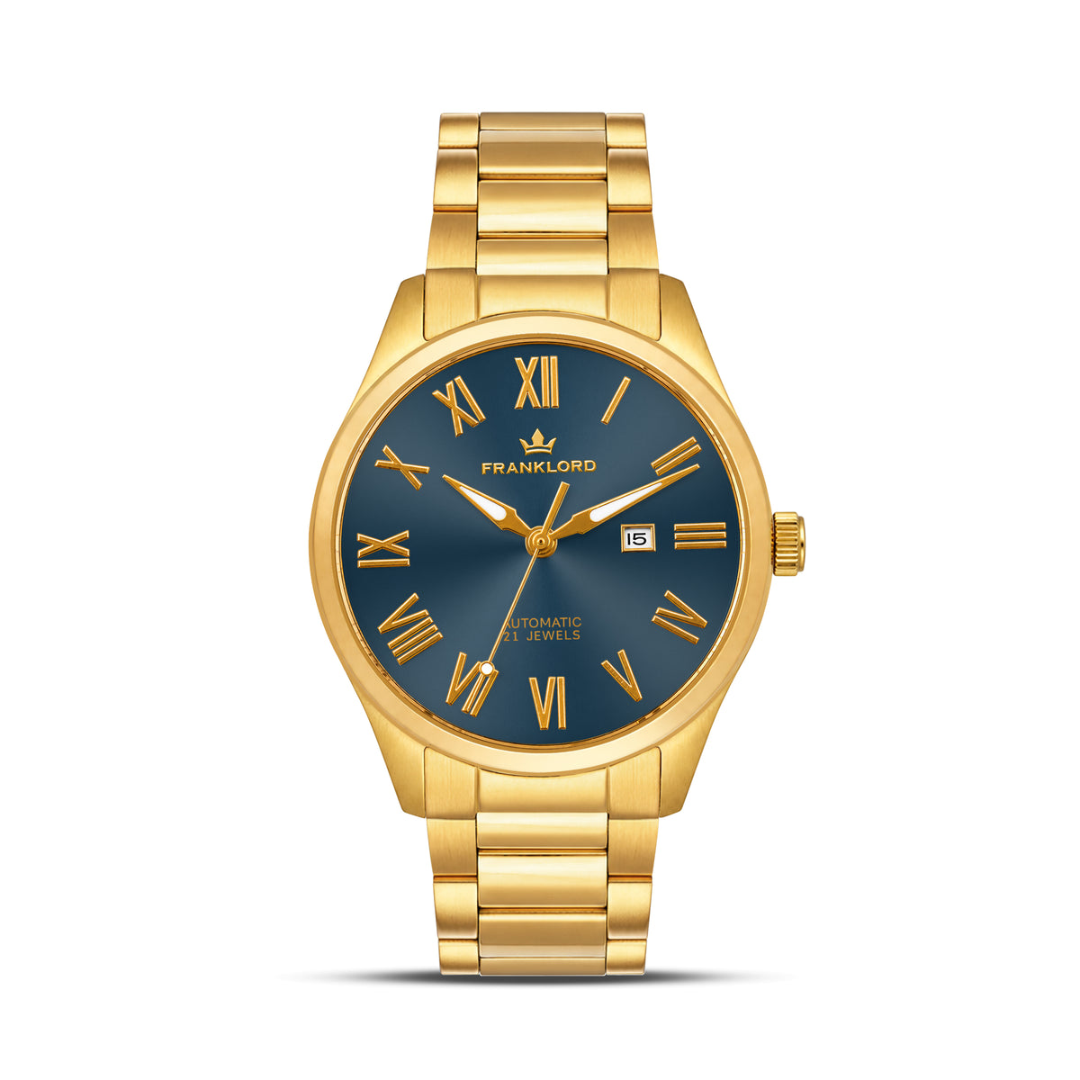 Franklord Maha Vastu Couple Watch Set – Gold Blue His & Hers Automatic | Matching Pair
