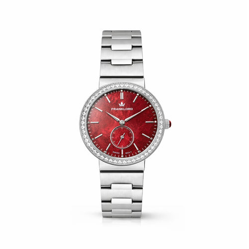 Franklord Callista Ruby | Red Mother-of-Pearl Diamond Bezel Watch for Women - Franklord Watches