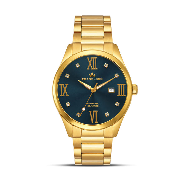 Franklord Regal Sapphire Roman Mens Automatic Watch – Imperial Azure