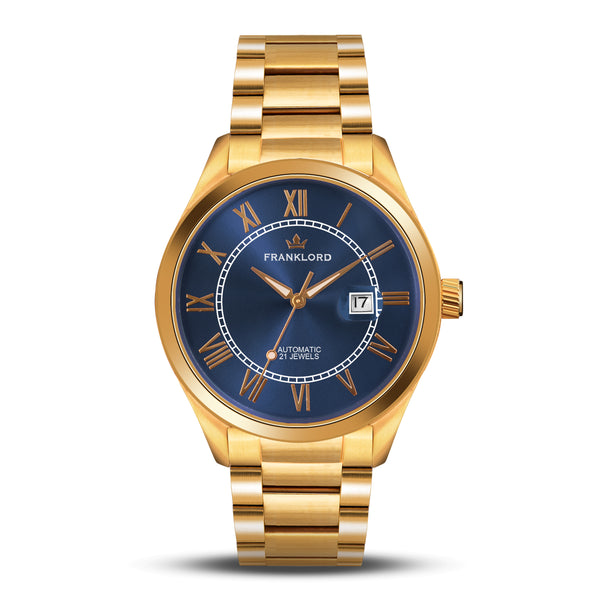 Franklord Regal Sapphire Roman Blue | Maha Vastu-Inspired Timepiece for Vision & Power