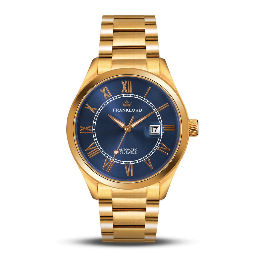 Franklord Regal Sapphire Roman Blue | Maha Vastu-Inspired Timepiece for Vision & Power