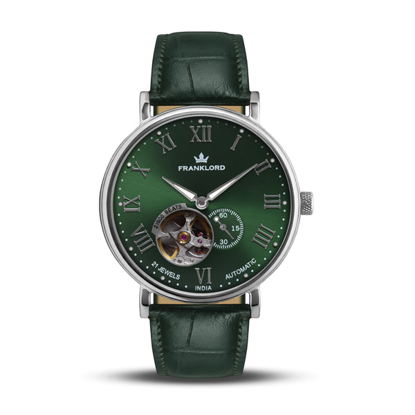 Franklord Heritage Open Heart Emerald Legacy Automatic Watch