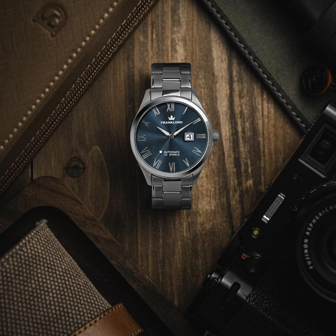 Franklord Regal Sapphire Roman - Eclipse Blue | Luxury Automatic Watch - Franklord Watches