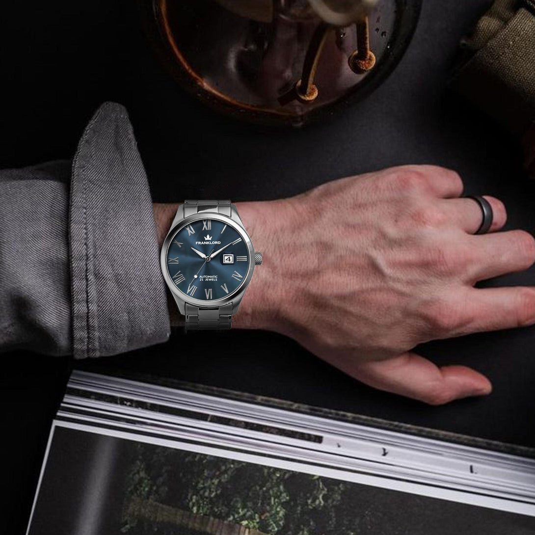 Franklord Regal Sapphire Roman - Eclipse Blue | Luxury Automatic Watch - Franklord Watches