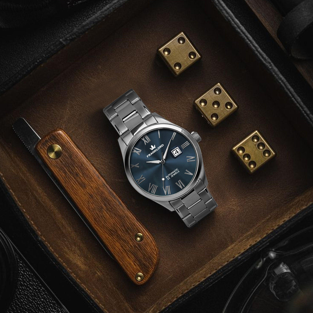Franklord Regal Sapphire Roman - Eclipse Blue | Luxury Automatic Watch - Franklord Watches