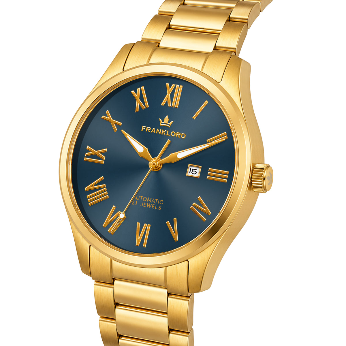Franklord Maha Vastu Couple Watch Set – Gold Blue His & Hers Automatic | Matching Pair