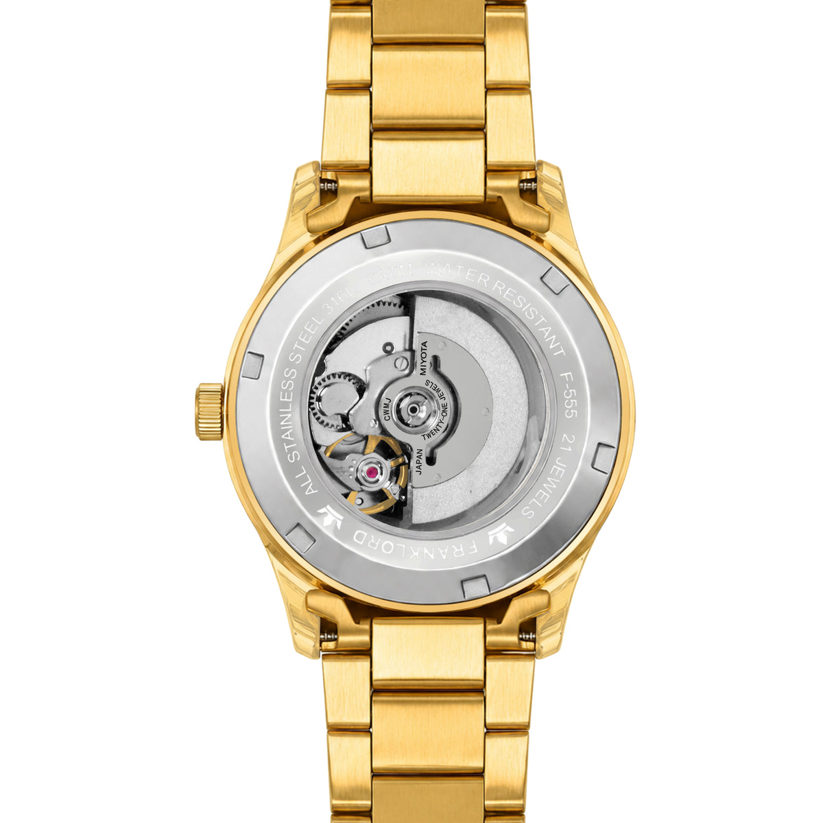 Franklord Ladies Maha Vastu Automatic – Gold Blue Dial Watch for Women | 316L Steel