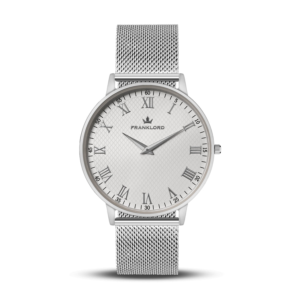 Franklord Classique Sterling - Milanese Bracelet | Classic Silver Watch for Men