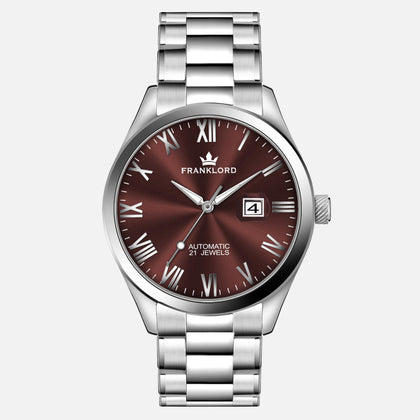 Franklord Regal Sapphire Roman - Wine Red | Luxury Automatic Watch