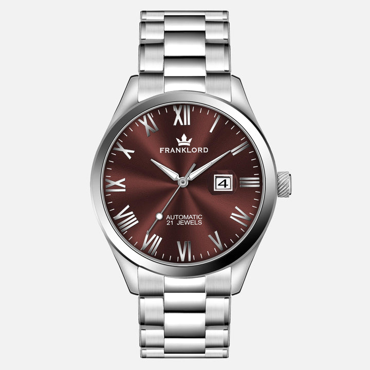 Franklord Regal Sapphire Roman - Wine Red | Luxury Automatic Watch - Franklord Watches