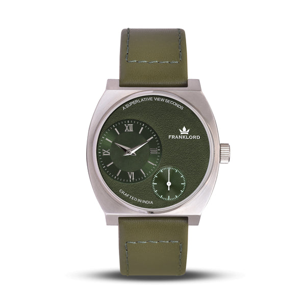 Franklord Eccentrica | Asymmetric Small Second Watch - The Emerald Enigma