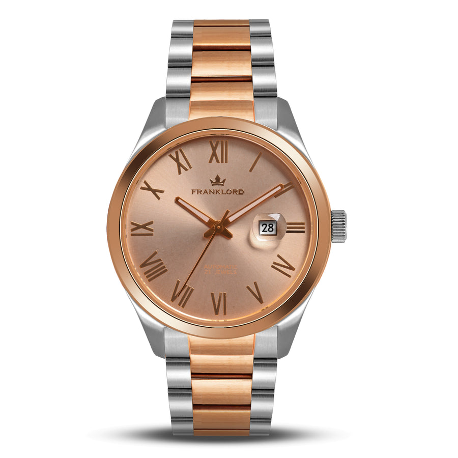 Franklord Regal Sapphire Roman Rose Two Tone | Maha Vastu Timepiece of Growth & Balance