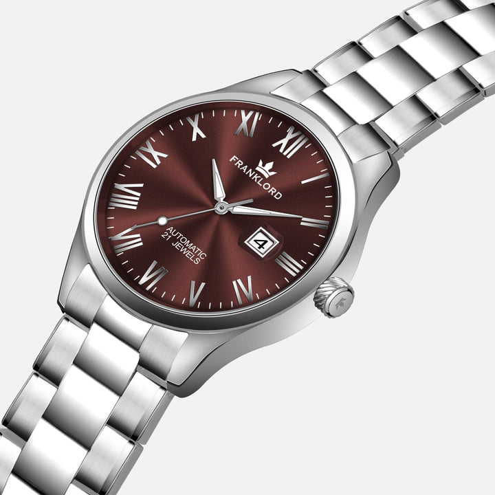Franklord Regal Sapphire Roman - Wine Red | Luxury Automatic Watch - Franklord Watches