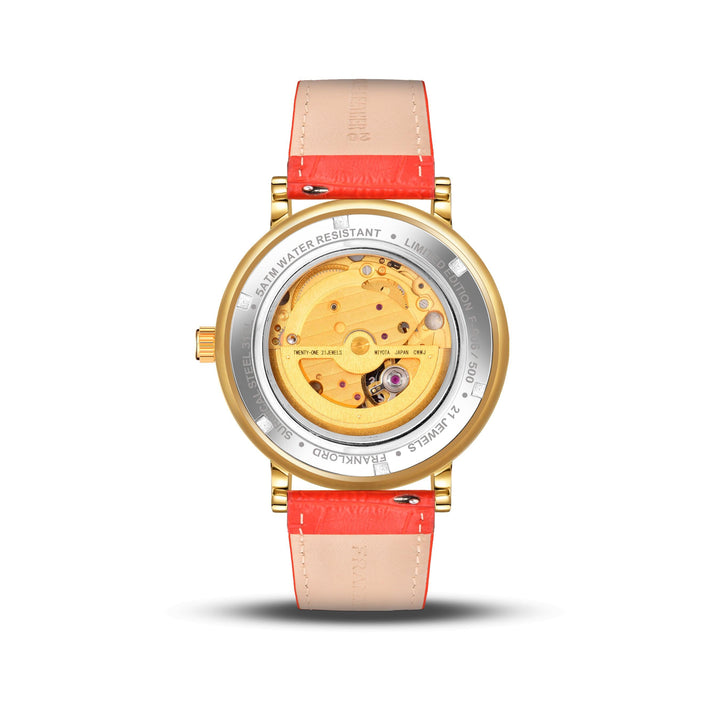 Franklord Heritage Open Heart – Imperial Flame | Gold Automatic Watch for Men - Franklord Watches