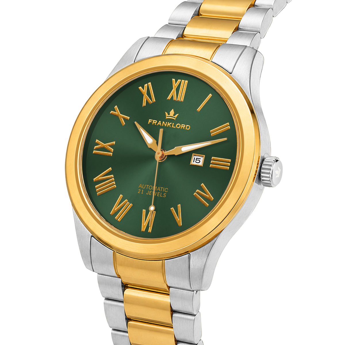 Franklord Maha Vastu Couple Watch Set – Two-Tone Green His & Hers Automatic | Matching Pair