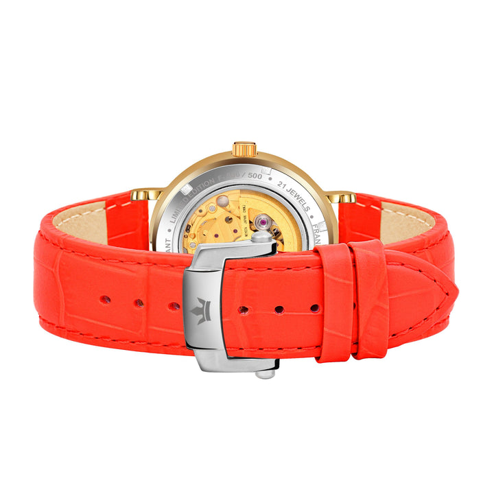 Franklord Heritage Open Heart – Imperial Flame | Gold Automatic Watch for Men - Franklord Watches