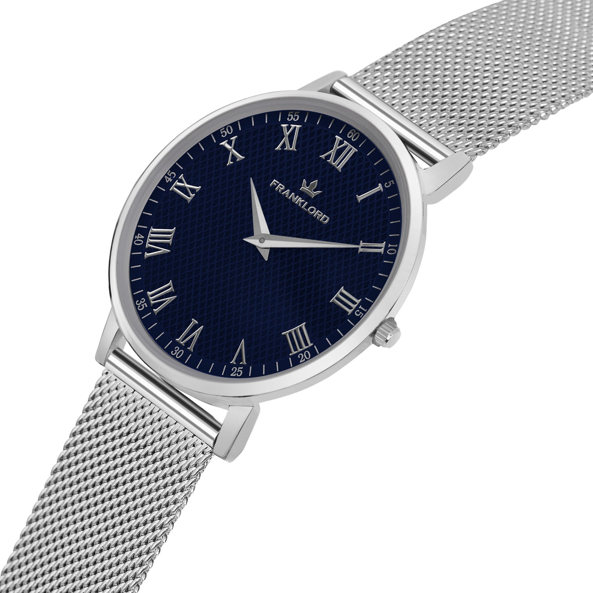 Franklord Classique Royal - Milanese Bracelet | Slim Elegant Blue Dial Watch for Men