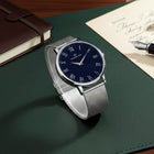 Franklord Classique Royal - Milanese Bracelet | Slim Elegant Blue Dial Watch for Men