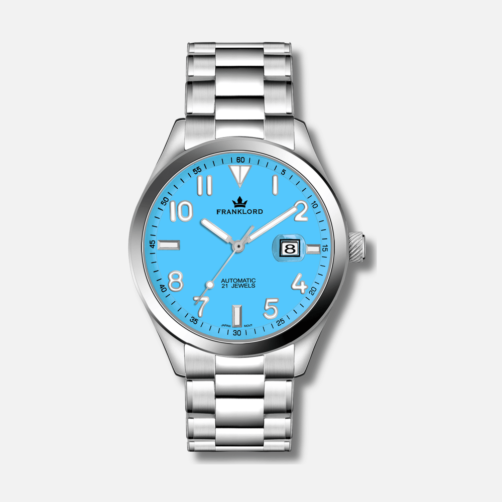 Franklord Regal Sapphire Legacy Steel Tiffany Blue Luxury Automatic Watch