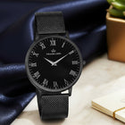 Franklord Classique Eclipse - Milanese Bracelet | All Black Men's Slim Watch
