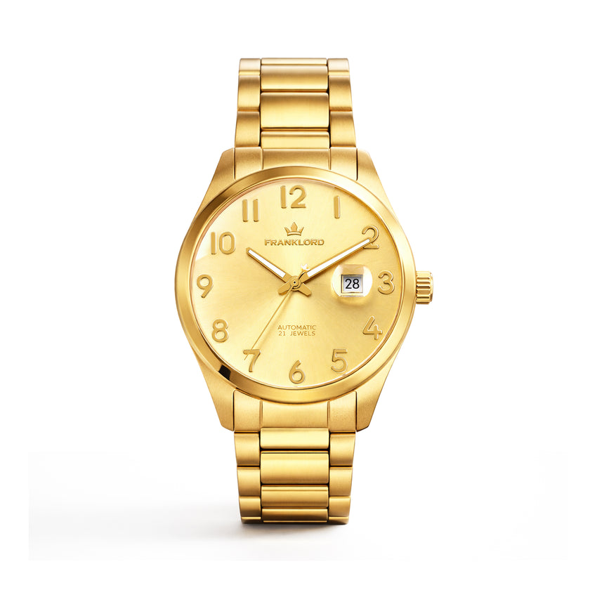 Franklord Maha Vastu Imperial Gold – Gold Dial Automatic Watch for Men gift presentation
