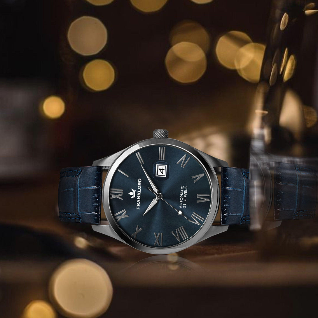 Franklord Regal Sapphire Roman - Midnight Crest | Luxury Automatic Watch - Franklord Watches