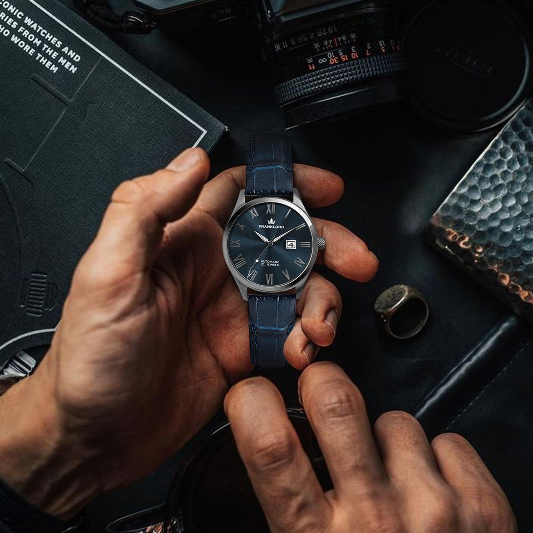 Franklord Regal Sapphire Roman - Midnight Crest | Luxury Automatic Watch - Franklord Watches