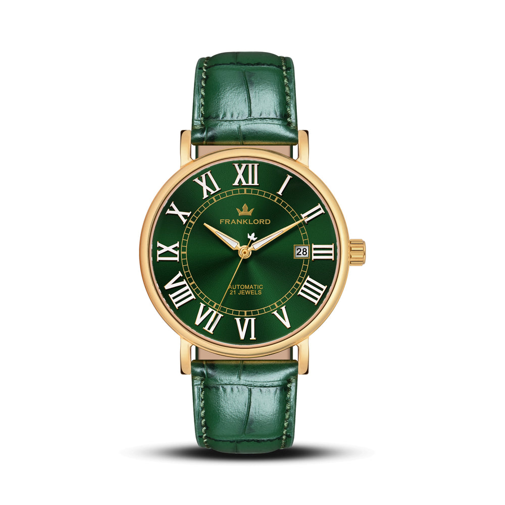 Franklord Eternal Roman Automatic – Emerlad Gold Edition | Miyota 8215 Luxury 21-Jewel Dress Watch