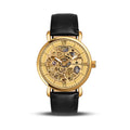 Franklord Mechanis – Gold Valiant | Luxury Skeleton Dial Automatic Watch with Leather Strap