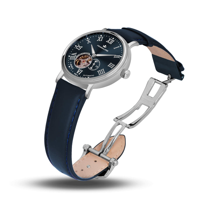 Franklord Heritage Open Heart – Navy Royale | Luxury Navy Dial Automatic Watch for Men - Franklord Watches