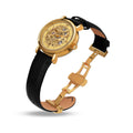 Franklord Mechanis – Gold Valiant | Luxury Skeleton Dial Automatic Watch with Leather Strap