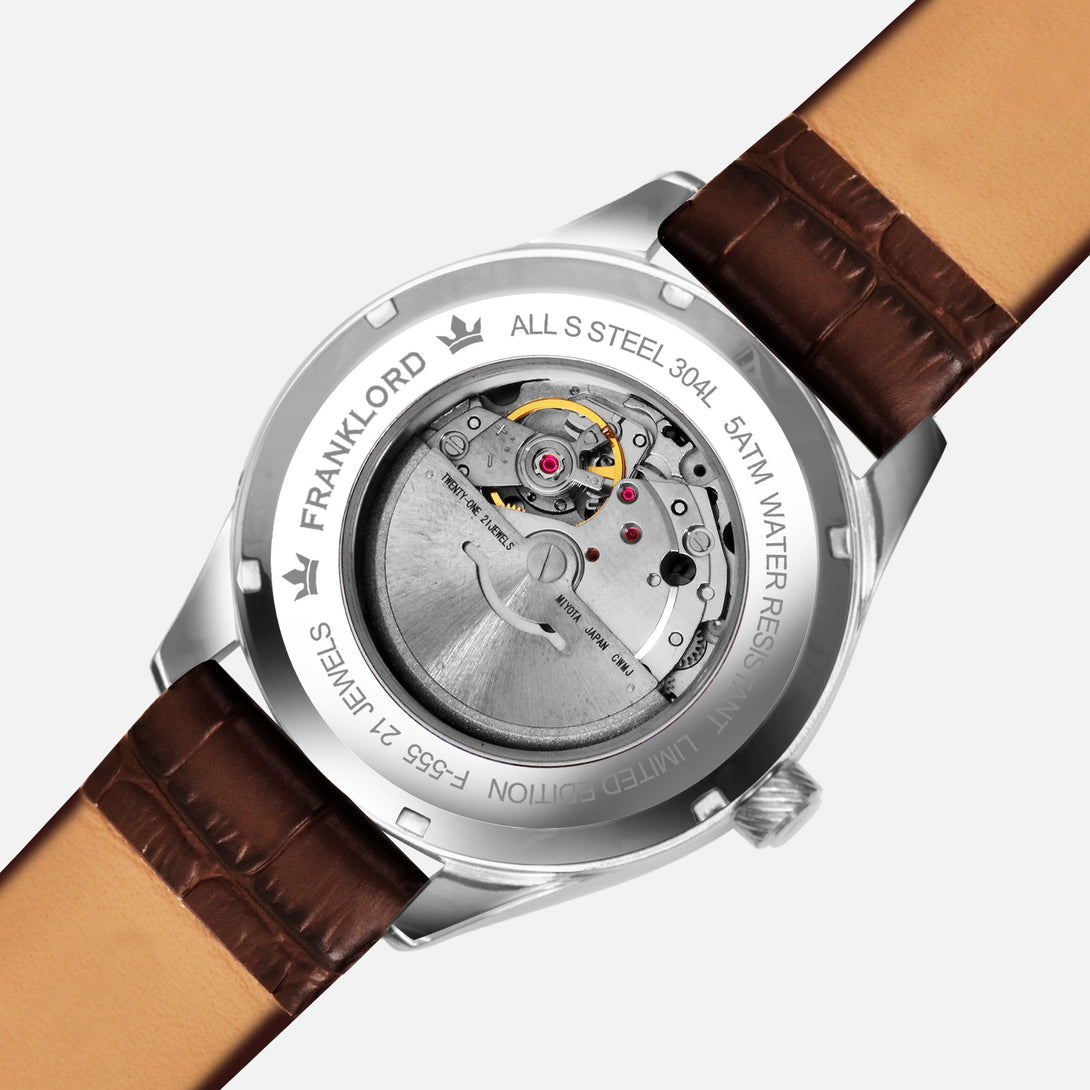 Franklord Regal Sapphire Roman Series – Wine Ember | Luxury Automatic Watch - Franklord Watches