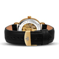 Franklord Mechanis – Gold Valiant | Luxury Skeleton Dial Automatic Watch with Leather Strap