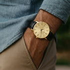 Franklord Classique Gold - Leather Strap | All Gold Slim Watch for Men