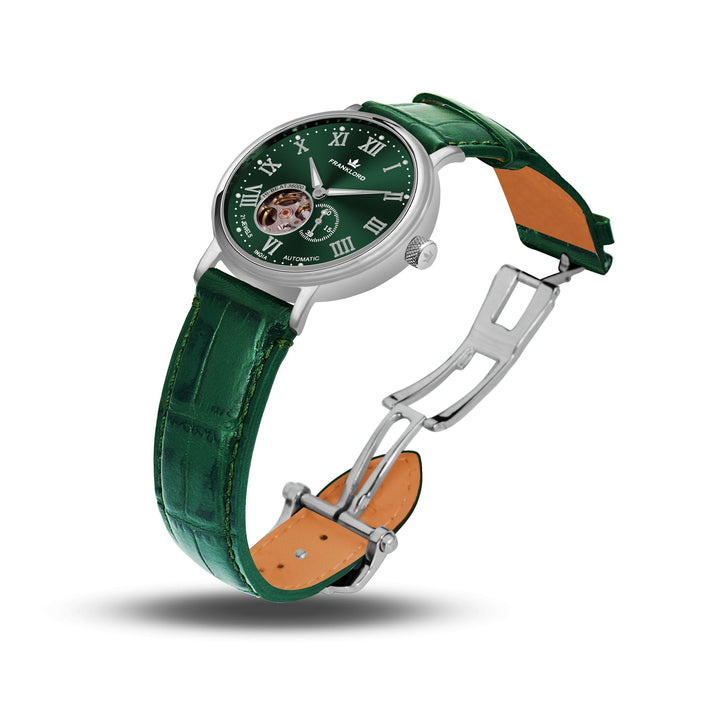 Franklord Heritage Open Heart – Emerald Legacy | Luxury Green Dial Automatic Watch for Men - Franklord Watches