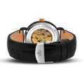 Franklord Mechanis – Noir Obsidian | Black Skeleton Automatic Watch with Leather Strap