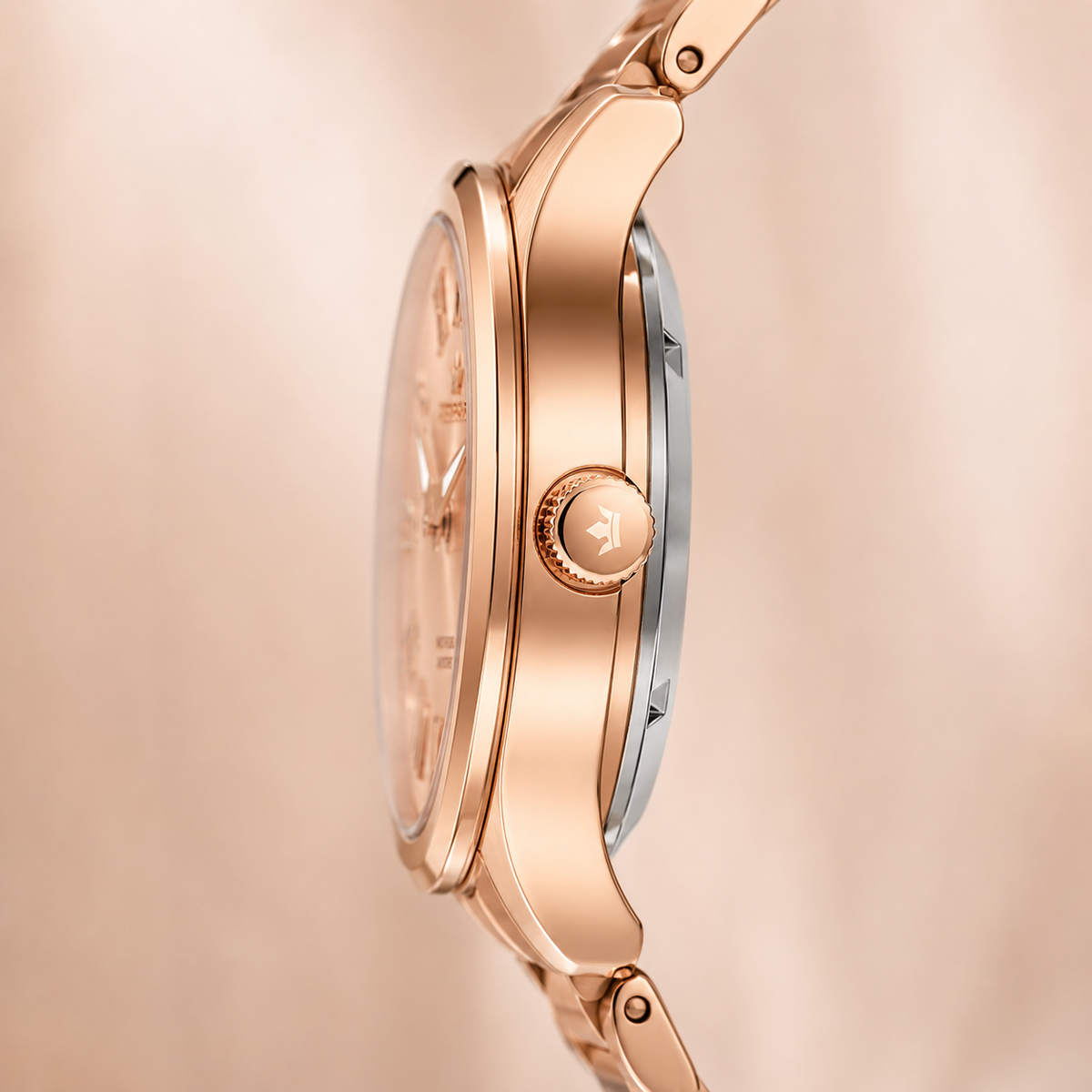 Franklord Ladies Maha Vastu Automatic – Rose Gold Blush Dial Watch for Women | 316L Steel
