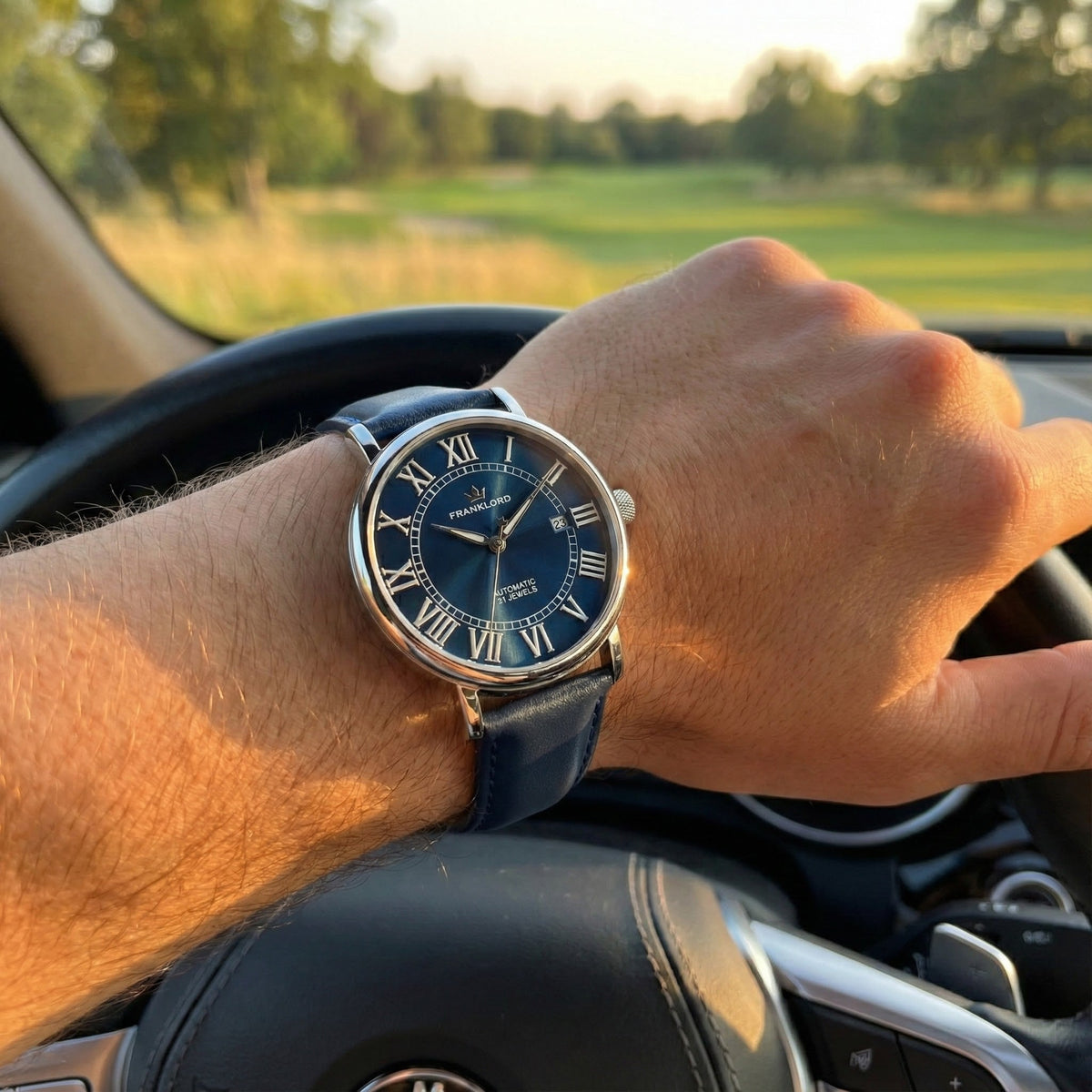 Franklord Eternal Roman Automatic – Ocean Steel Edition | Miyota 8215 Luxury 21-Jewel Dress Watch
