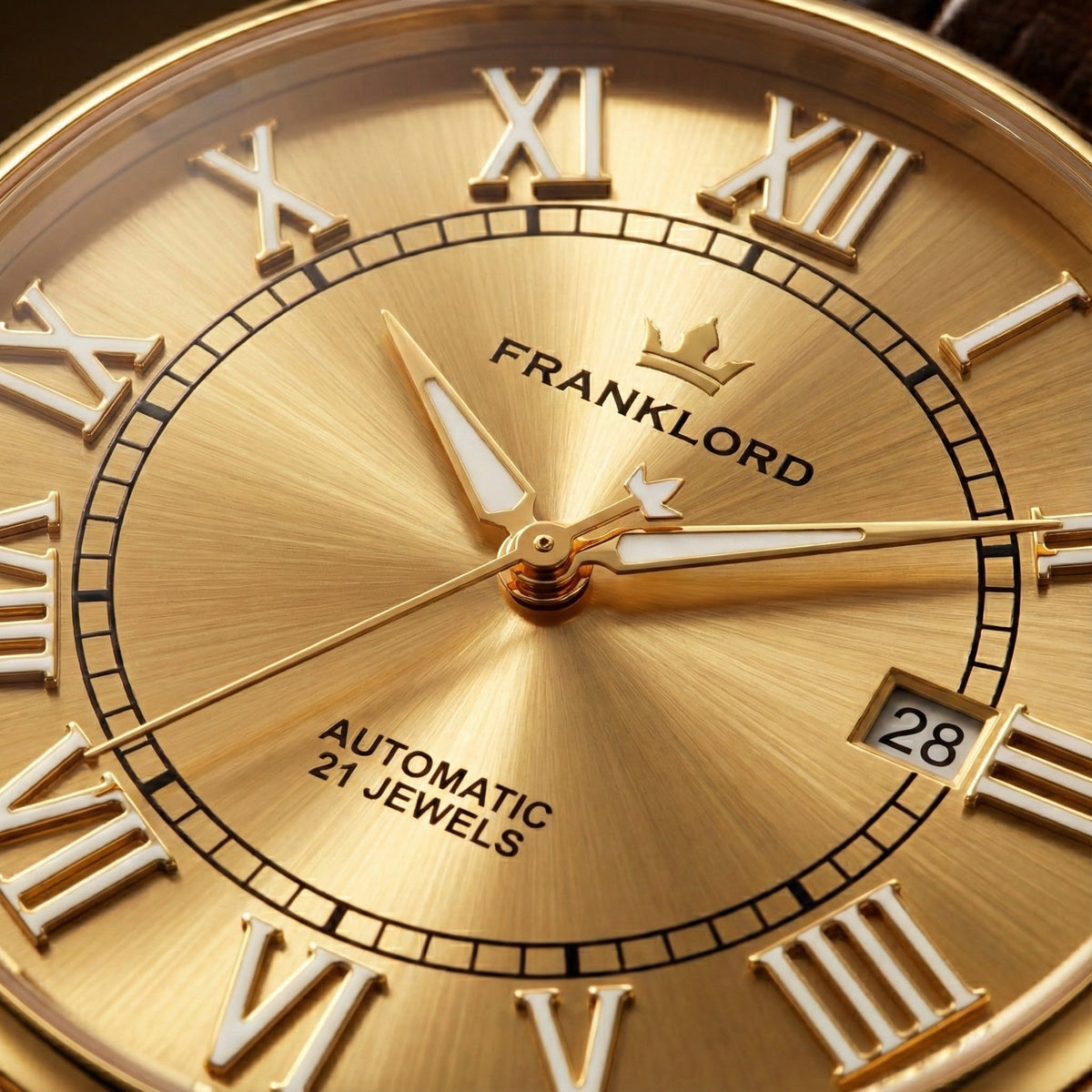 Franklord Eternal Roman Automatic – Champagne Gold Edition | Miyota 8215 Luxury 21-Jewel Dress Watch