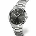 Franklord Prestige Onyx Steel Men's Watch – Black Sunburst Dial & Stainless Steel Bracelet