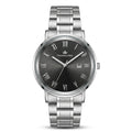 Franklord Prestige Onyx Steel Men's Watch – Black Sunburst Dial & Stainless Steel Bracelet