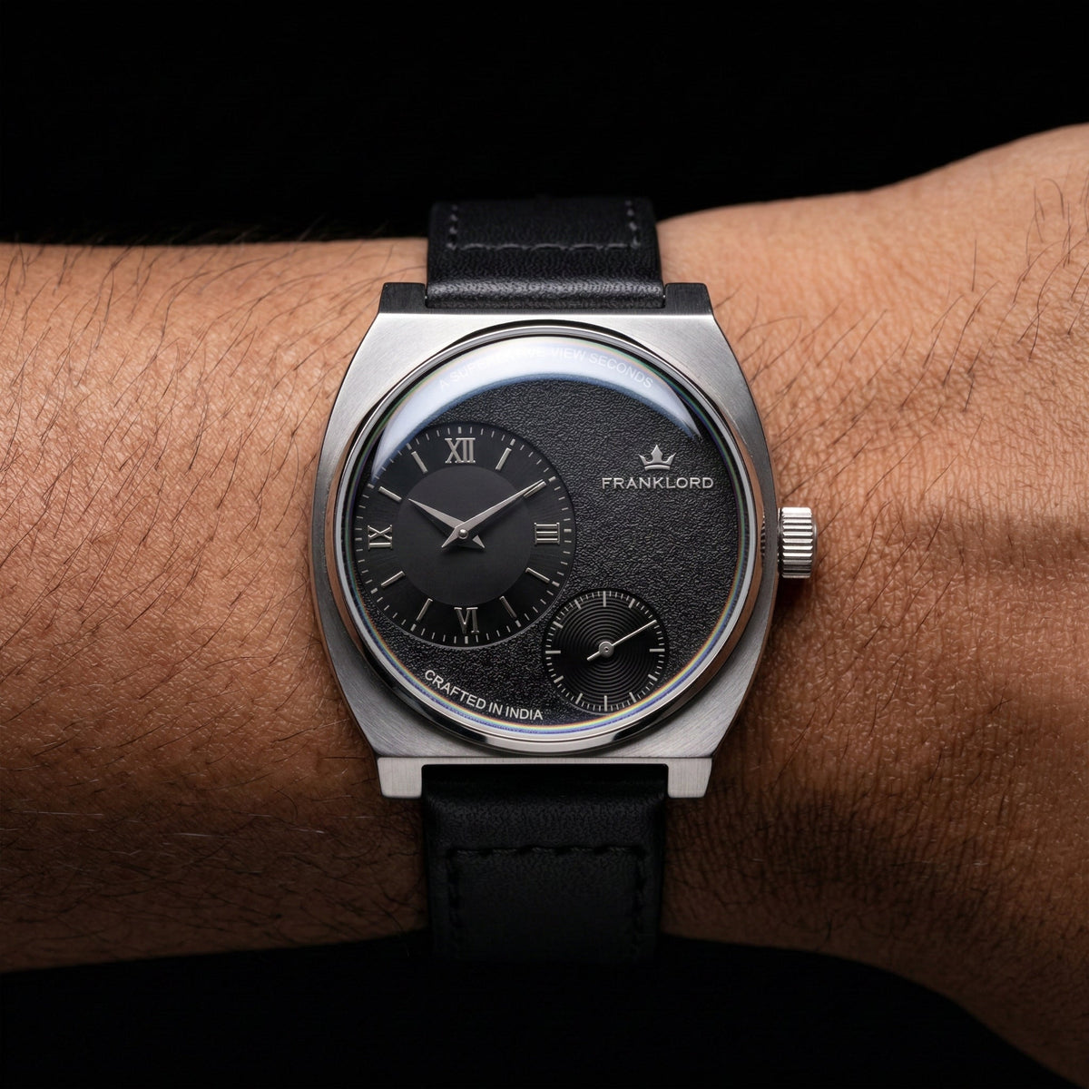 Franklord Eccentrica | Asymmetric Small Second Watch - The Midnight Onyx
