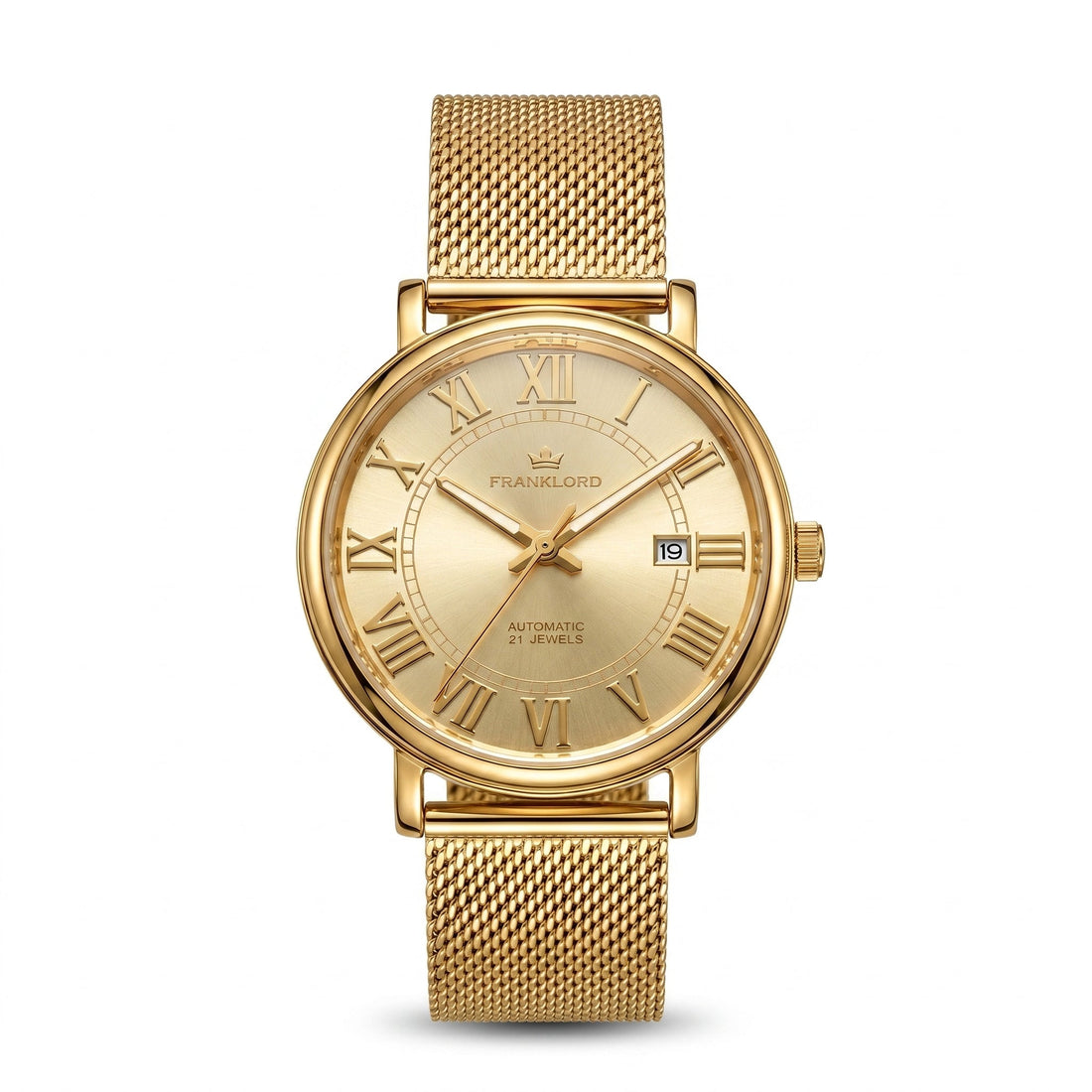 Franklord Eternal Roman Automatic – Exclusive Gold Edition - Gold Dial | Miyota 8215 Luxury 21-Jewel Dress Watch