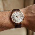 The Classic Roman Men's Watch - Ivory Gold