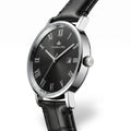 Franklord Prestige Onyx Leather Men's Watch – Black Sunburst Dial & Black Leather Strap